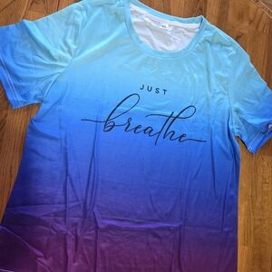 Blue and Purple 'Just Breathe' T-Shirt